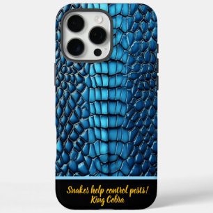 Blue snakeskin shine in the light iPhone 16 pro max case