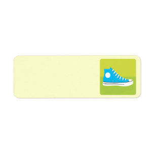 Blue Sneaker Return Address Label