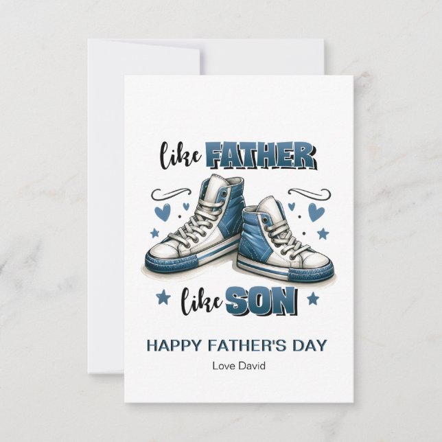 Blue Sneakers Like Father, Like Son Card (Front)