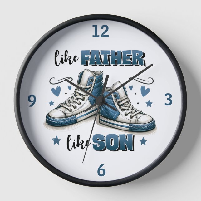 Blue Sneakers Like Father, Like Son Clock (Front)