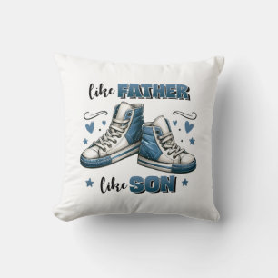 Blue Sneakers Like Father, Like Son Cushion
