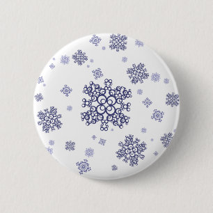 Blue Snow 6 Cm Round Badge