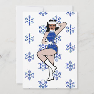 Blue Snow Dancer Holiday Card