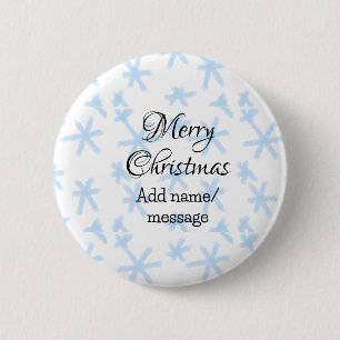 Blue snow flakes Christmas pattern snow pattern 6 Cm Round Badge