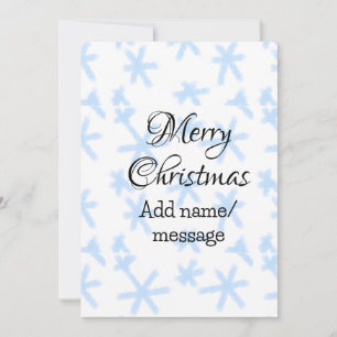 Blue snow flakes Christmas pattern snow pattern Invitation