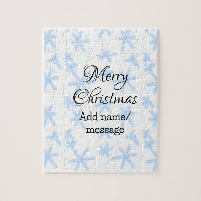 Blue snow flakes Christmas pattern snow pattern Jigsaw Puzzle (Vertical)