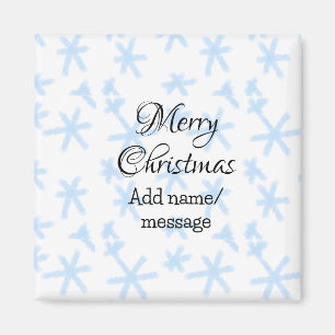 Blue snow flakes Christmas pattern snow pattern Magnet