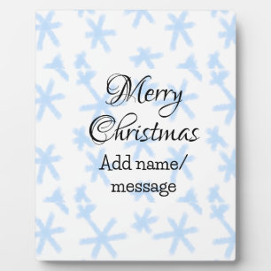 Blue snow flakes Christmas pattern snow pattern Plaque