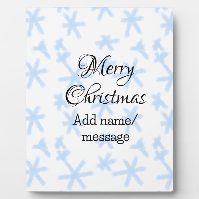 Blue snow flakes Christmas pattern snow pattern Plaque (Front)