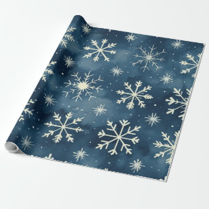 Blue snow flex pattern Christmas Wrapping Paper
