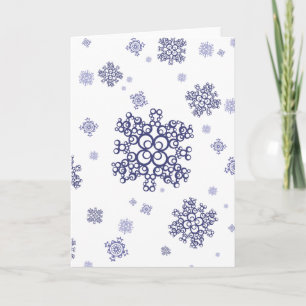 Blue Snow Holiday Card