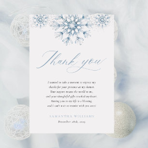 Blue Snow in Love Bridal Shower Thank You Card