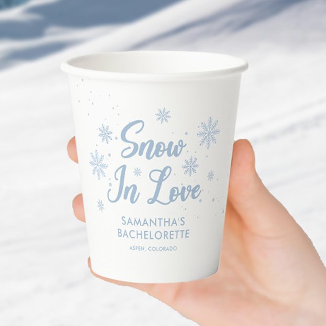 Blue Snow in love Winter Bachelorette  Paper Cups (Creator Uploaded)