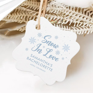 Blue Snow In Love Winter Ski Bachelorette Favour Tags