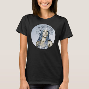 Blue Snow Maiden Winter Fantasy Portrait T-Shirt