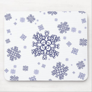 Blue Snow Mouse Pad
