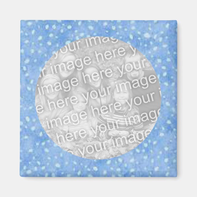 Blue Snow Photo Magnet Template (Front)