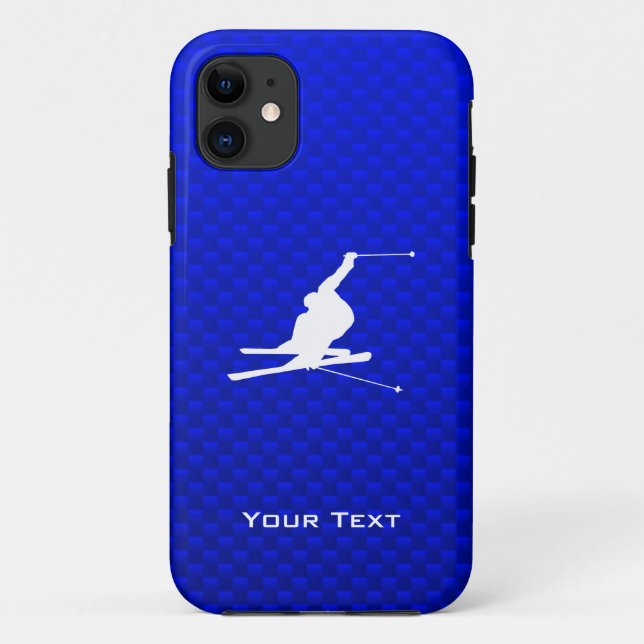 Blue Snow Skiing Case-Mate iPhone Case (Back)