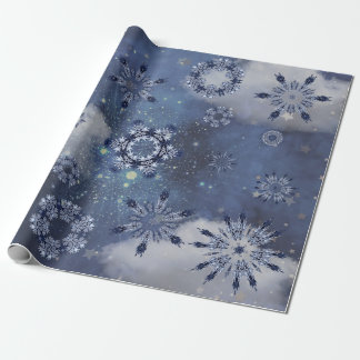 Blue Snow Wrapping Paper