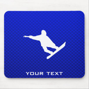 Blue Snowboarding Mouse Pad