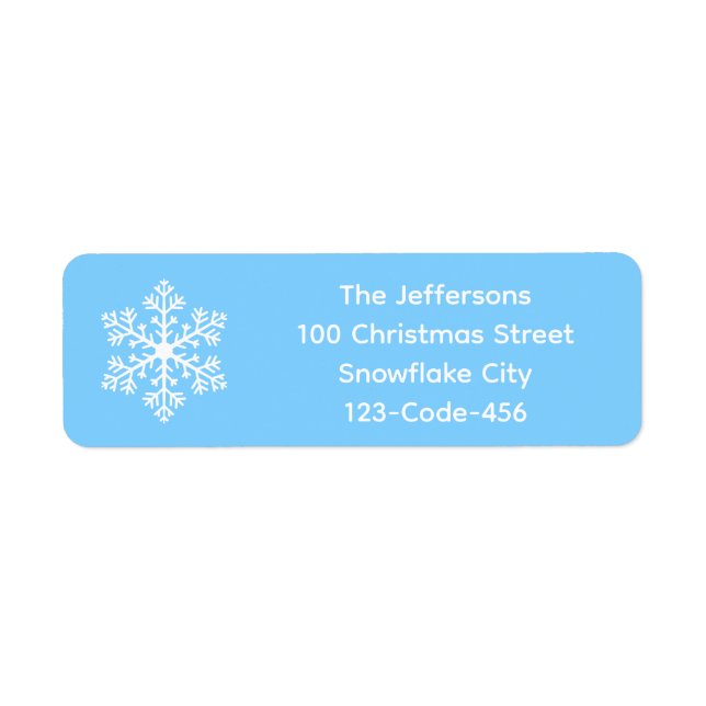 Blue Snowflake Address Labels (Front)