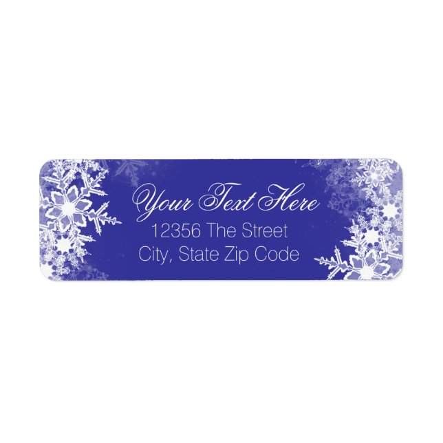 Blue Snowflake Address Labels (Front)