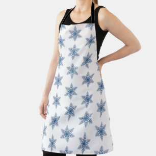 Blue Snowflake Apron