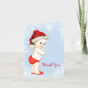 Blue Snowflake Baby Boy Shower Thank You