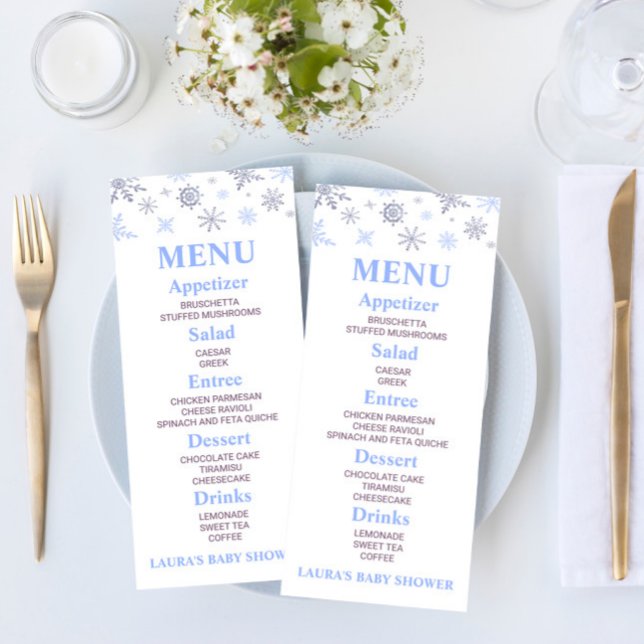 Blue Snowflake Baby Shower Food Menu (Creator Uploaded)