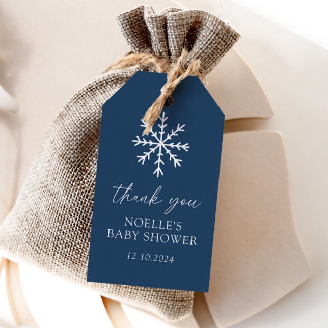 Blue Snowflake Baby Shower Gift Tags (Creator Uploaded)