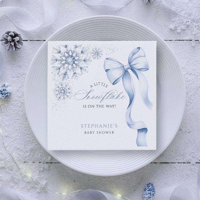 Blue Snowflake Baby Shower Napkins (Creator Uploaded)