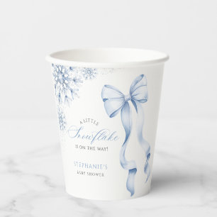 Blue Snowflake Baby Shower Paper Cups