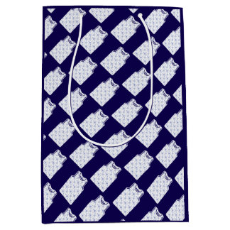 Blue Snowflake Basketball Jersey Medium Gift Bag