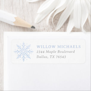 Blue Snowflake Boy Baby Shower Return Address Return Address Label