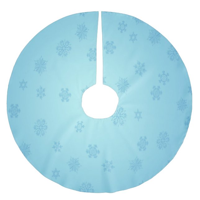 Blue Snowflake Brushed Polyester Tree Skirt (Front)