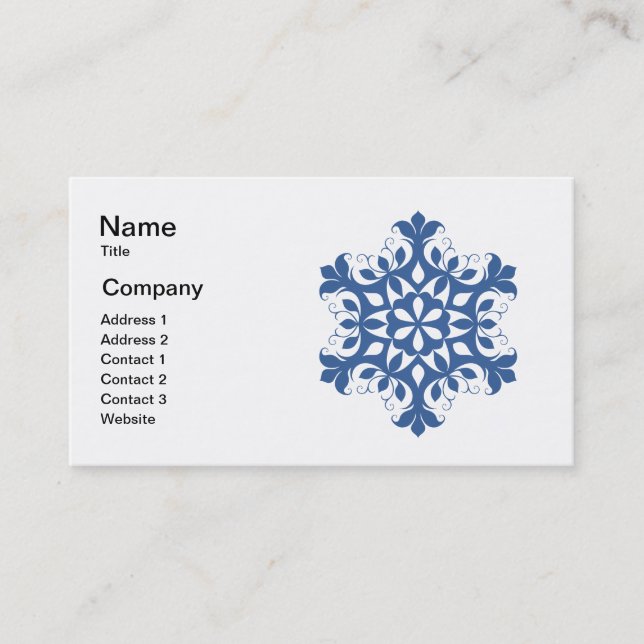 Blue Snowflake Business Card (Front)