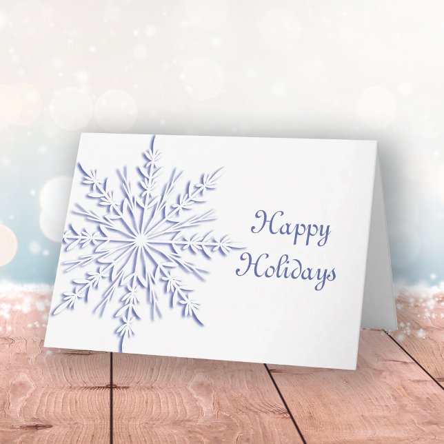 Blue Snowflake Business Christmas Holiday Card (Creator Uploaded)