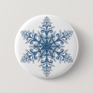 Blue Snowflake Button