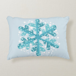 Blue Snowflake Christmas and Winter Decor Pillow