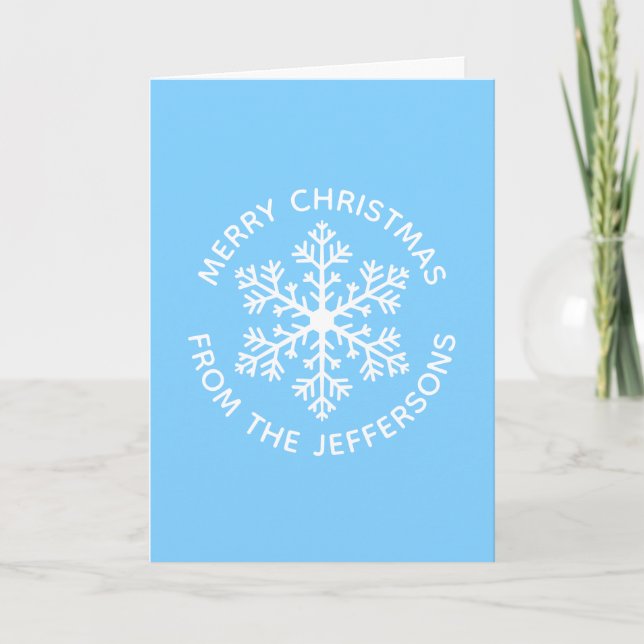 Blue Snowflake Christmas Card (Front)