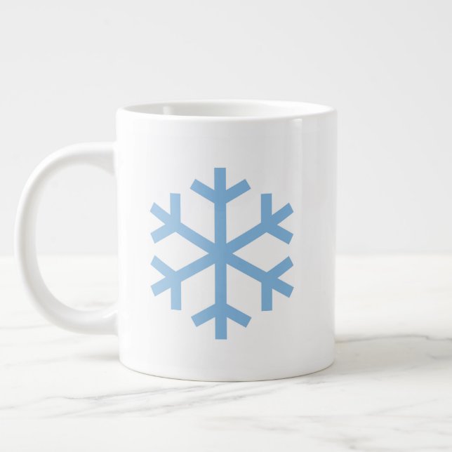 Blue Snowflake Christmas Giant Coffee Mug (Left)