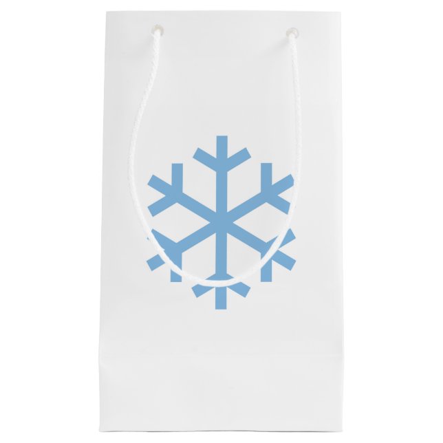 Blue Snowflake Christmas Gift Bag (Front)