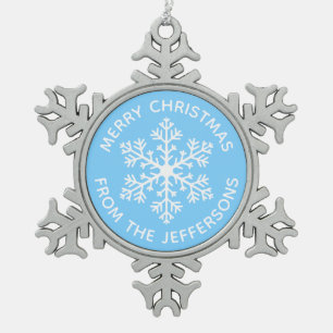 Blue Snowflake Christmas Ornament