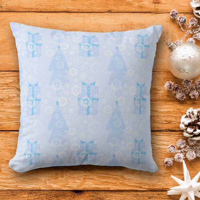 Blue Snowflake Christmas Pattern Cushion (Creator Uploaded)