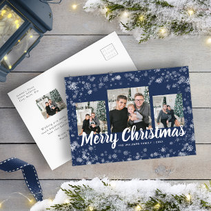 Blue Snowflake Christmas Postcard