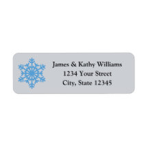 Blue Snowflake Christmas Return Address Labels