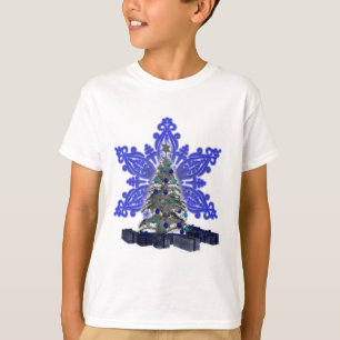 Blue Snowflake Christmas Tree Shirt