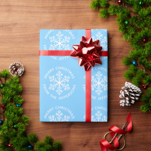 Blue Snowflake Christmas Wrapping Paper