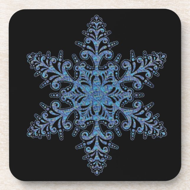 Blue Snowflake Coasters (Front)