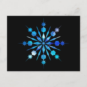Blue Snowflake Design Postcard